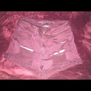 Red jean like shorts